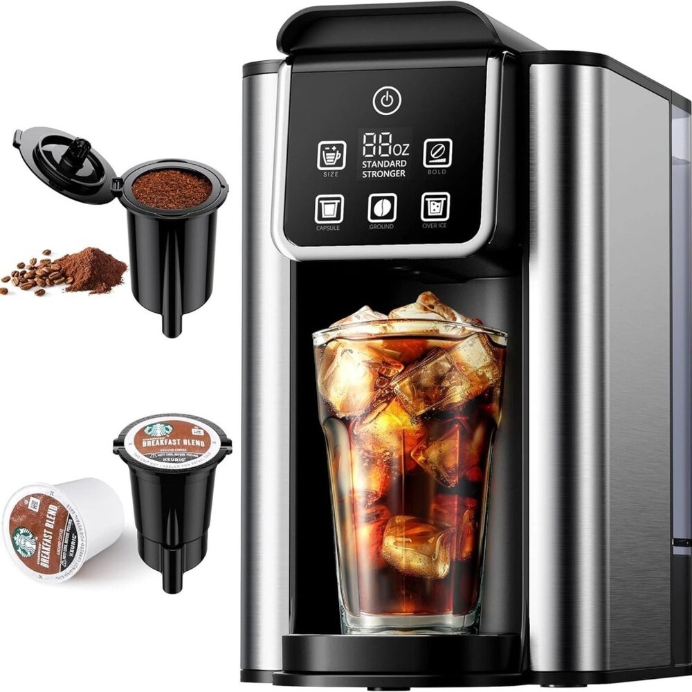 Hot &amp; Iced Coffee Maker with Bold Setting, Single Serve Coffee Maker for K